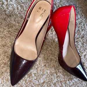 Ombré red to black heels